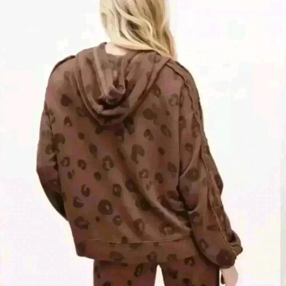 Splendid Womend Brown Leopard Print Corinna Hoodie XS - Picture 2 of 15